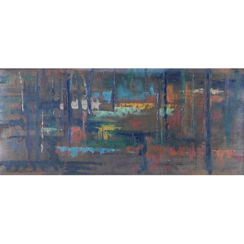 159 - LOUISE GIBSON ANNAND MBE (Scottish 1915-2012); Untitled abstract oil on board, signed and dated 1965... 