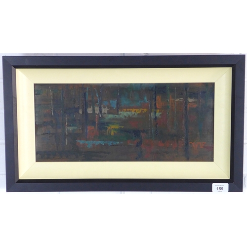 159 - LOUISE GIBSON ANNAND MBE (Scottish 1915-2012); Untitled abstract oil on board, signed and dated 1965... 