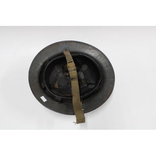405 - British WW2 NFS (National Fire Service) South Eastern steel helmet, with NFS decal to front, leather... 