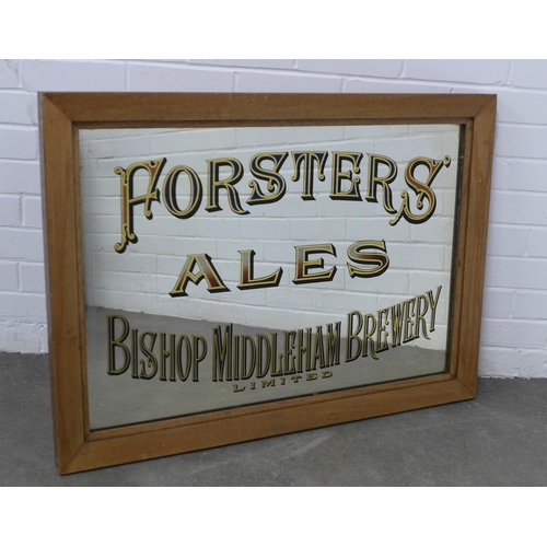 446 - FORSTERS ALES, BISHOP MIDDLEHAM BREWERY, Limited, pub mirror, 94 x 68cm.