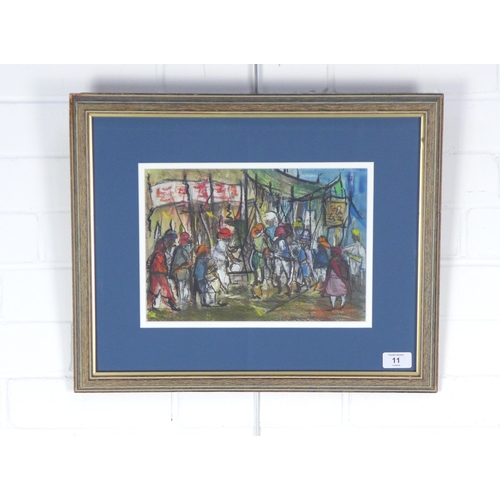11 - SIR NICHOLAS FAIRBAIRN QC (SCOTTISH 1933-1995), ELECTION MEETING, JODPHUR, mixed media on paper, sig... 