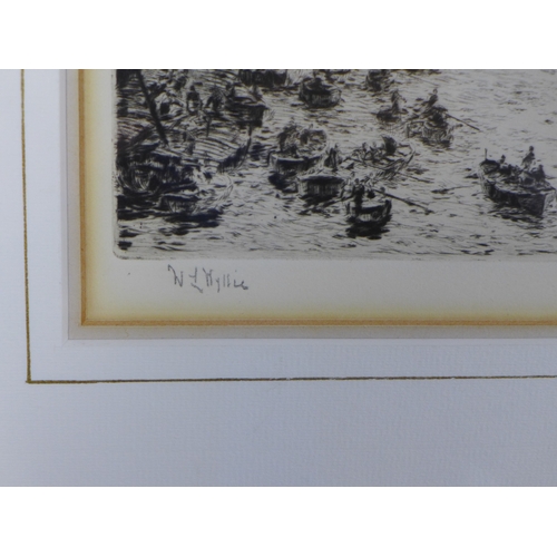 13 - WILLIAM LIONEL WYLLIE RA RE (BRITISH 1851-1931), THE BAY OF NAPLES, etching, framed under glass, 16 ... 