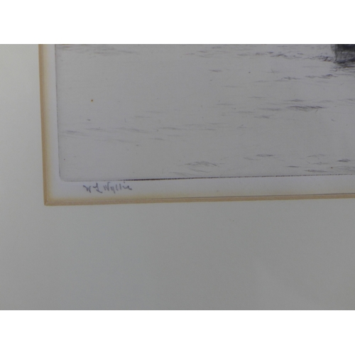 14 - WILLIAM LIONEL WYLLIE RA RE (BRITISH 1851-1931), THE FIRTH OF FORTH, etching, framed under glass and... 