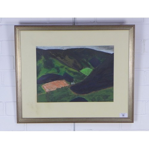 18 - JANE HYSLOP (SCOTTISH, CONTEMPORARY b.1967), MELANUDRIGILL NEAR BROUGHTON I, mixed media, signed, in... 