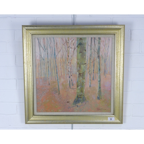 39 - BRENDA LENAGHAN R.S.W. (SCOTTISH 1941-2020), oil on board, signed and framed under glass, 44 x 44cm