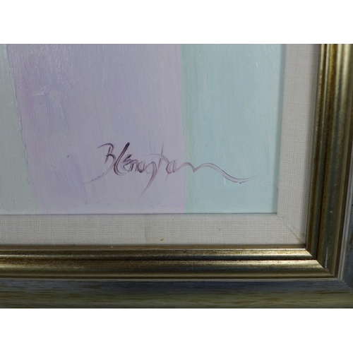 40 - BRENDA LENAGHAN R.S.W. (SCOTTISH 1941-2020), BLUE TURBAN, oil on board, signed and framed under glas... 
