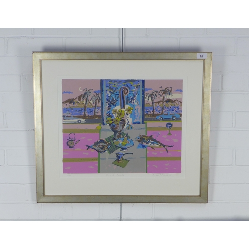 43 - DAVID MCCLURE R.S.A., R.S.W. (SCOTTISH 1926-1998), MOON AT MONDELLO, screenprint, numbered 1/21, tit... 