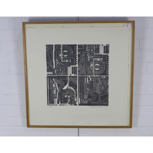 47 - SIR EDUARDO PAOLOZZI KBE RA HRSA (SCOTTISH 1924 - 2005), FOR CHARLES RENNIE MACKINTOSH, woodcut, 4/2... 