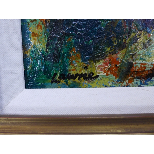 48 - HAMISH LAWRIE (SCOTTISH 1919-1987), VENETIAN CANAL SCENE, oil onboard, signed and framed, 44 x 34cm