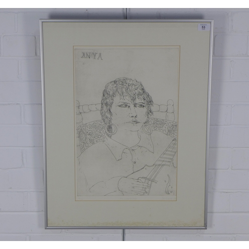 53 - JOHN BELLANY C.B.E., R.A., H.R.S.A. (SCOTTISH 1942-2013), MY DAUGHTER ANYA, etching numbered 3/75, p... 