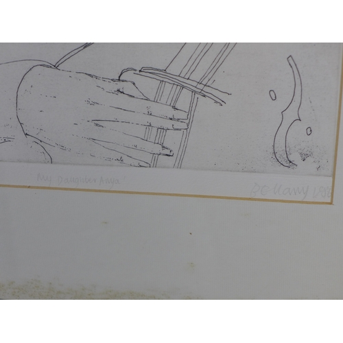 53 - JOHN BELLANY C.B.E., R.A., H.R.S.A. (SCOTTISH 1942-2013), MY DAUGHTER ANYA, etching numbered 3/75, p... 