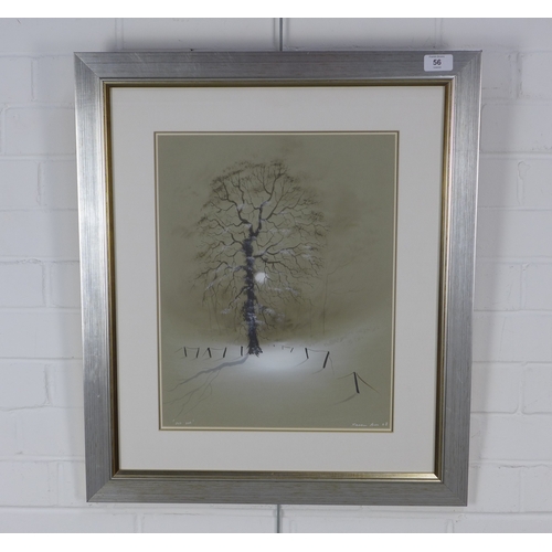 56 - STEPHEN ALLEN (BRITISH CONTEMPORARY), OLD OAK, mixed media, signed and dated 08, framed under glass,... 