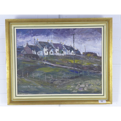 60 - ADAM ROBSON SSA (SCOTTISH 1928 - 2007), THE HOUSES OF CULLIVOE, oil on board, signed and dated 1969,... 