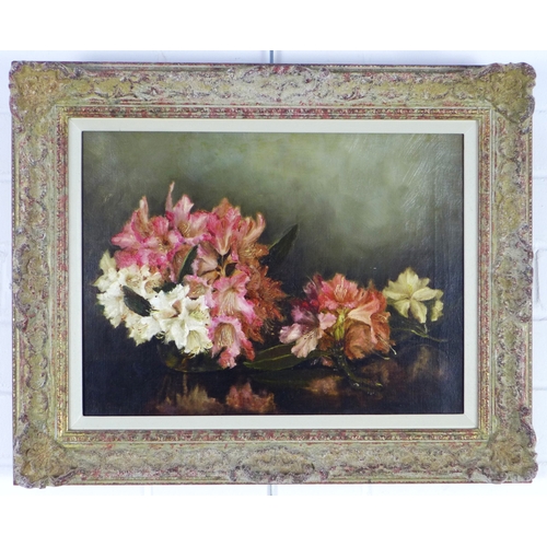 155 - Early 20th century British School still life oil on canvas, perhaps by Harriet Agnew, unsigned, moul... 