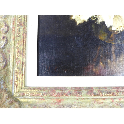 155 - Early 20th century British School still life oil on canvas, perhaps by Harriet Agnew, unsigned, moul... 