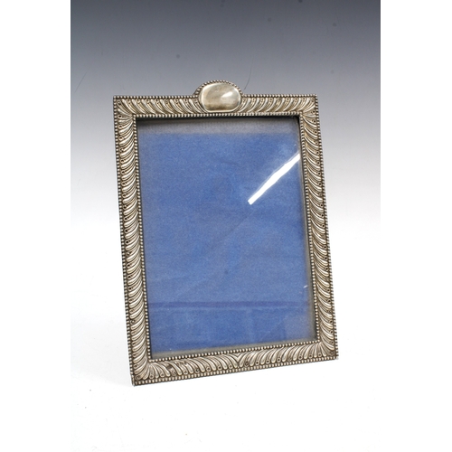90C - Edwardian silver photograph frame, with velvet easel strut back, Birmingham 1903, 19 x 27cm