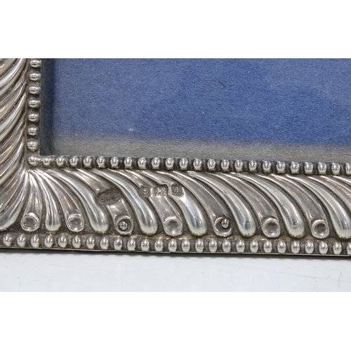 90C - Edwardian silver photograph frame, with velvet easel strut back, Birmingham 1903, 19 x 27cm