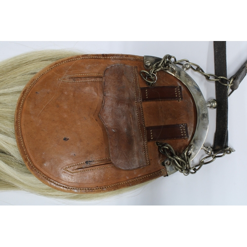 90D - R.G Lawrie of Glasgow & Edinburgh horsehair sporran with celtic embossed silver plated cantle togeth... 
