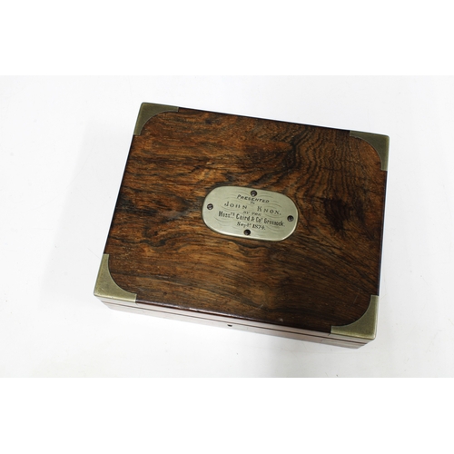 Victorian rosewood boxed draughtsman's set.