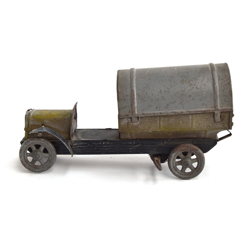 420 - A very early tinplate clockwork hooped van