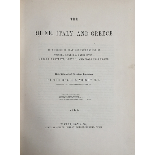 379 - The Rhine, Italy, and Greece, Vol. 1: In a Series of Drawings From Nature by Colonel Cockburn, Major... 