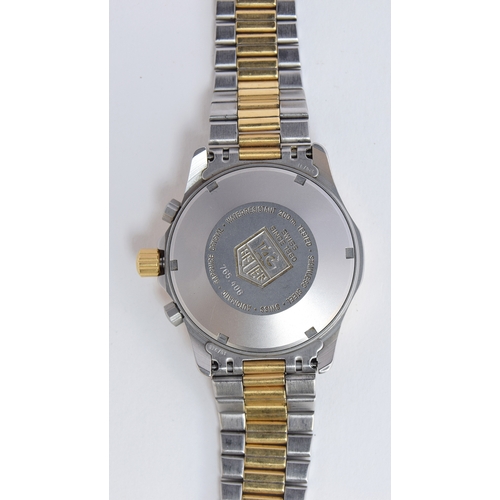 102 - A GENTLEMAN'S STAINLESS STEEL AND GOLD PLATED TAG HEUER CHRONOGRAPH BRACELET WATCH
CIRCA 1990s, REF ... 