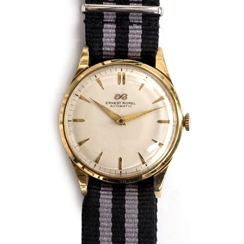 116 - A GENTLEMAN'S 9CT GOLD ERNEST BOREL WRIST WATCH
CIRCA 1950/60s, parchment dial, DAUPHINE HANDS, APPL... 