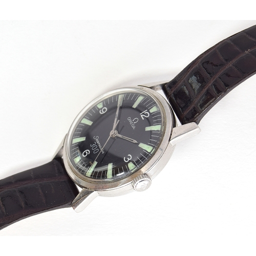 39 - A GENTLEMAN'S STAINLESS STEEL OMEGA SEAMASTER WRIST WATCH
CIRCA 1963, REF 135.007-63, repainted dial... 