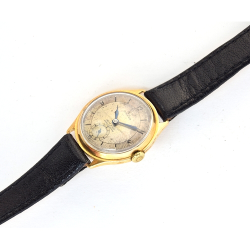 44 - A GENTLEMAN'S 9CT GOLD OMEGA WRIST WATCH
CIRCA 1930s, REF 587453, SILVERED DIAL, BLUED STEEL HANDS, ... 