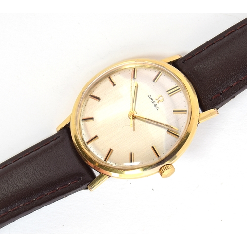 46 - A GENTLEMAN'S STEEL AND GOLD FILLED OMEGA WRIST WATCH
CIRCA 1963/64, REF 131015, SILVERED DIAL, BATO... 