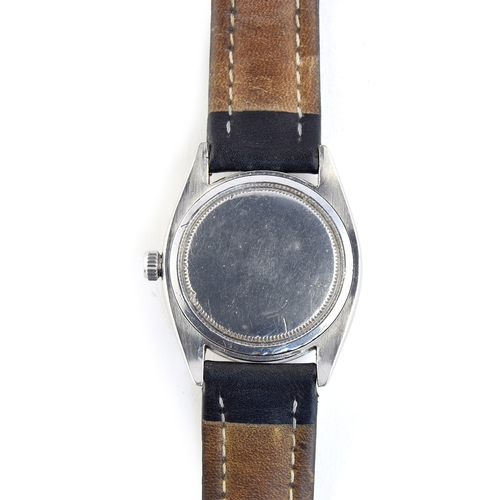 85 - A GENTLEMAN'S STAINLESS STEEL ROLEX OYSTER DATE PRECISION WRIST WATCH
CIRCA 1960, REF 6694, black di... 