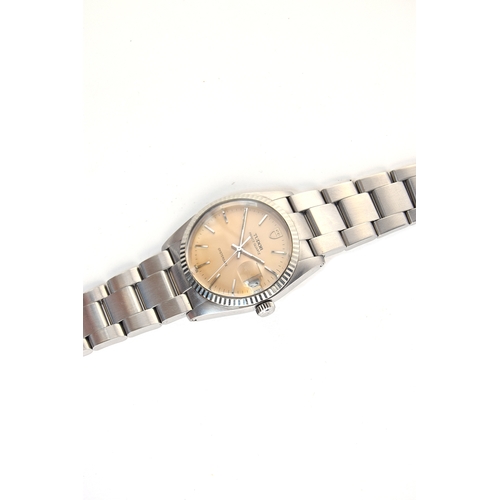 91 - A GENTLEMAN'S STAINLESS STEEL TUDOR PRINCE QUARTZ OYSTER DATE BRACELET WATCH
CICRA 1970s, REF 84100,... 