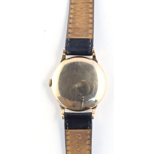 92 - A GENTLEMAN'S 9CT GOLD MOVADO WRIST WATCH
CIRCA 1960s, SILVER DIAL, STRAIGHT BATON MARKERS, STRAIGHT... 