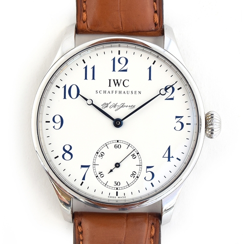 95 - A GENTLEMAN'S IWC limited edition oversized, 'Portuguese' F.A Jones. WRIST WATCH
DATED 2006, PRESENT... 