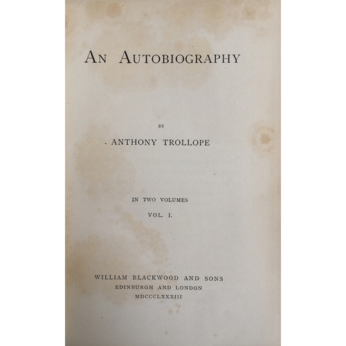 394A - Trollope, Anthony, 'An Autobiography' 2 vol., first edition, London: William Blackwood and Sons, 188... 