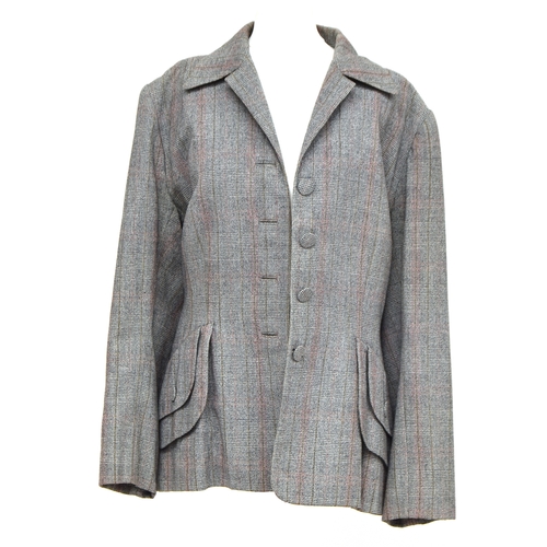 703 - Rare 1940s wool check jacket tailored in Japan, 
self covered buttons and false pockets with double ... 