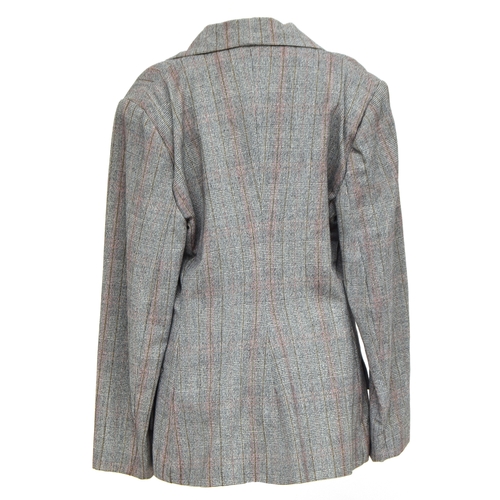 703 - Rare 1940s wool check jacket tailored in Japan, 
self covered buttons and false pockets with double ... 