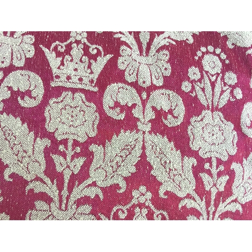 709A - A pair of curtains made from heavy pink and silver damask, commissioned for the coronation of Edward... 