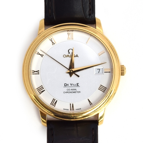 523 - AN OMEGA DE VILLE CO-AXIAL 18CT GOLD AUTOMATIC GENTLEMAN'S WATCH
2010 model with silvered two tone d...