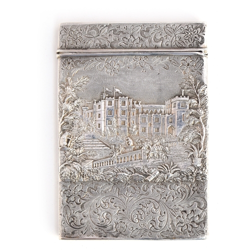 119 - A silver castletop card case by Taylor & Perry (John Taylor & John Perry), Birmingham, date rubbed, ... 