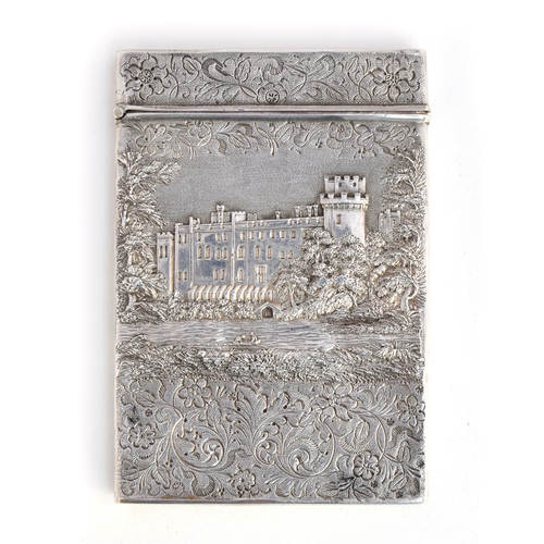 119 - A silver castletop card case by Taylor & Perry (John Taylor & John Perry), Birmingham, date rubbed, ... 