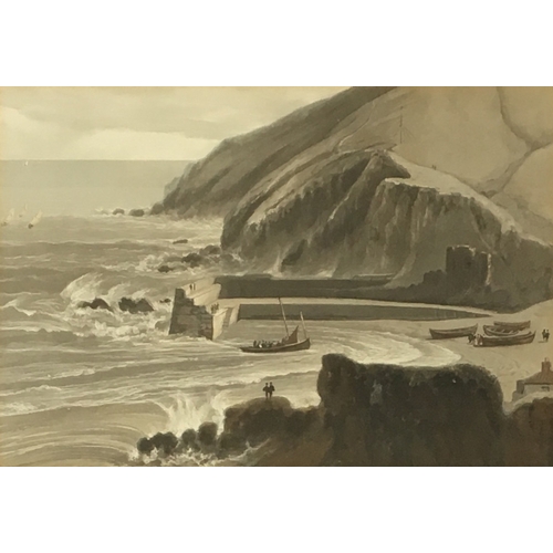 317 - After William Daniell, a set of four hand coloured aquatints of British landscapes, Shanklin Chine, ... 