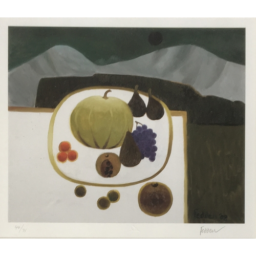 299 - After Mary Fedden (British, 1915-2012), 'Fruit 2008', giclee print, numbered 44/75, signed in pencil... 