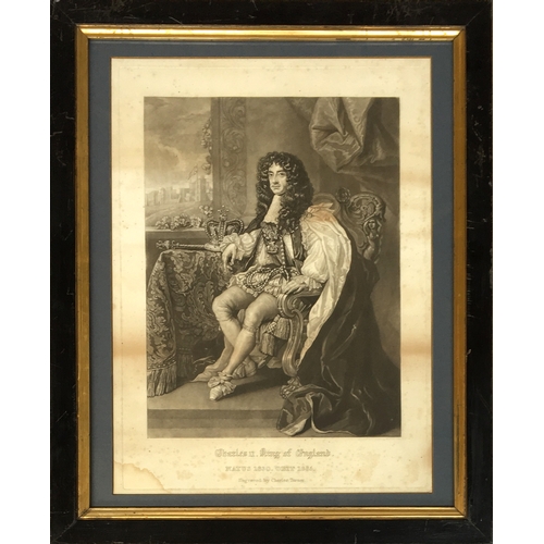 313 - Charles Turner (1774-1857), Charles II King of England, mezzotint, 36.5x26.5cm