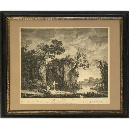 314 - After Jean Pillement, 'Le Soleil le Vant', 18th century engraving, 38x44.5cm