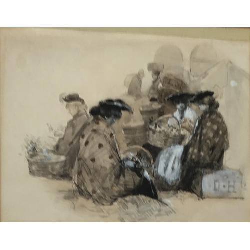 337 - Dudley Hardy RI, ROI, RBA, RMS, PS (1867-1922), two watercolours, elegant woman and elderly lady, co... 