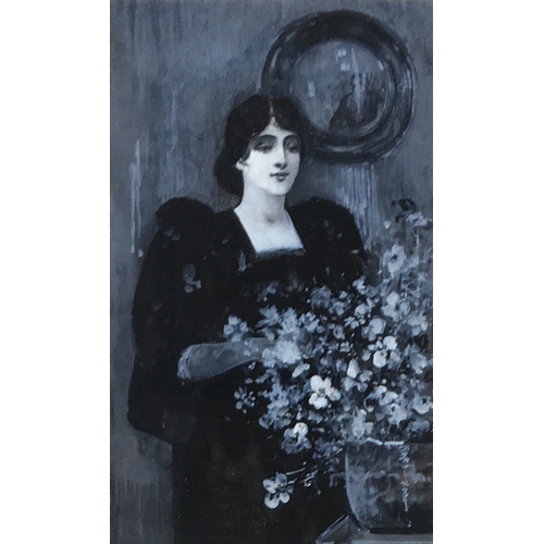 338 - Dudley Hardy (1867-1922), 'Evelyn', gouache on paper, 13x22cm