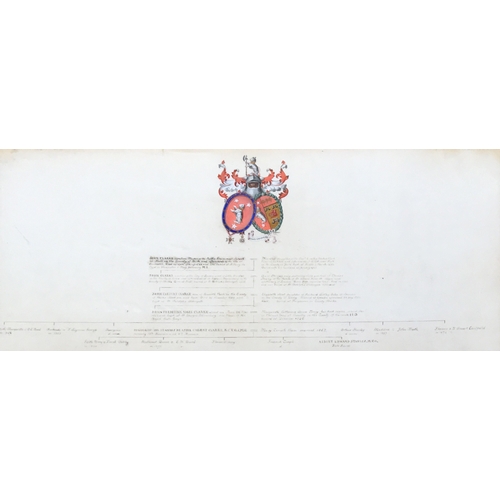 339 - Heraldry interest, a hand scrivened and illuminated grant of arms to Sir Stanley De Astel Calvert Cl... 