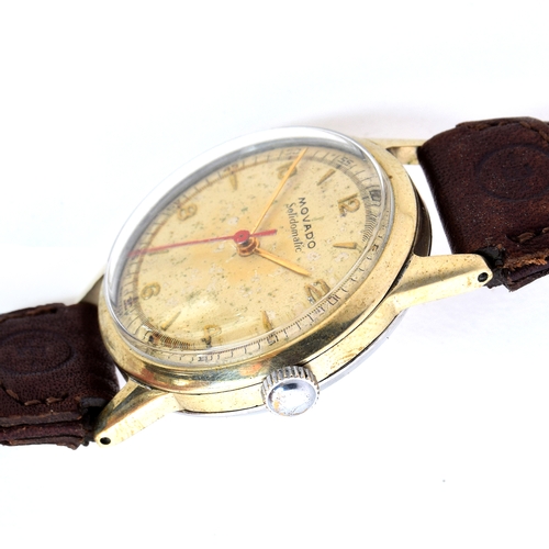 610 - A MOVADO GENTLEMAN'S STEEL AUTOMATIC WRIST WATCH
Circa 1950s, ref. 36111, cream patinated dial with ... 