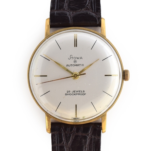 675 - A STOWA AUTOMATIC GENTLEMAN'S WATCH
Circa 1960s, cream face, straight baton markers
Movement: 25J au... 